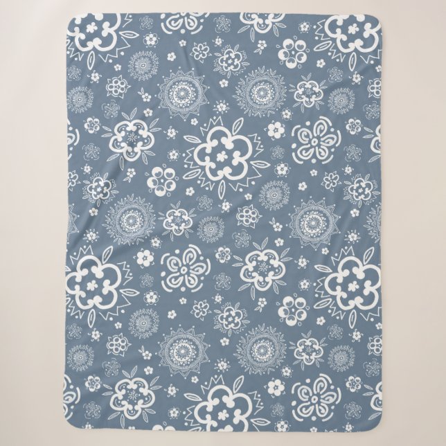 Twilight Garden - A Traditional Floral Dance Sherpa Blanket (Front)