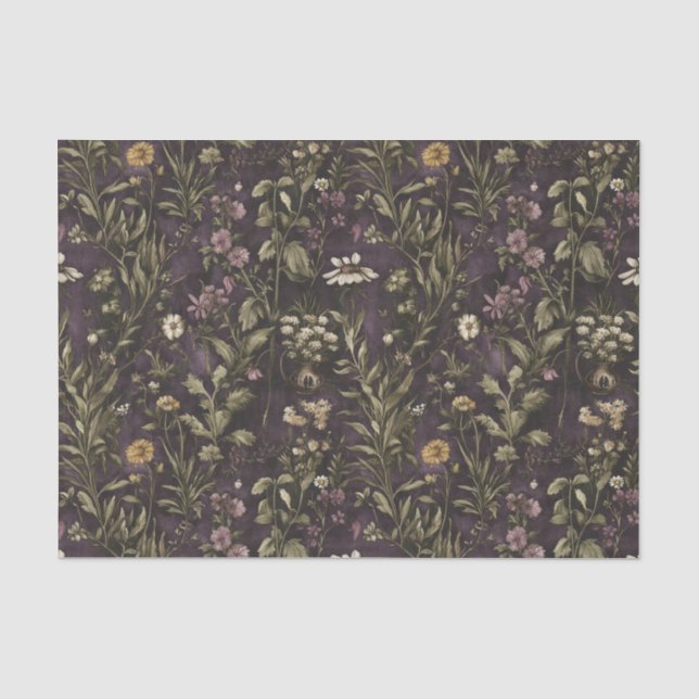 Twilight Garden Tissue Paper – Enchanted Floral  (Front)