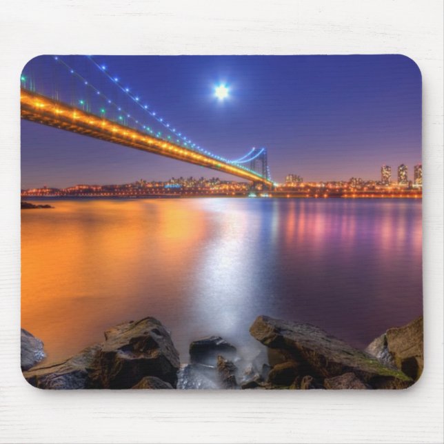 Twilight, George Washington BridgePalisades, NJ. Mouse Pad (Front)