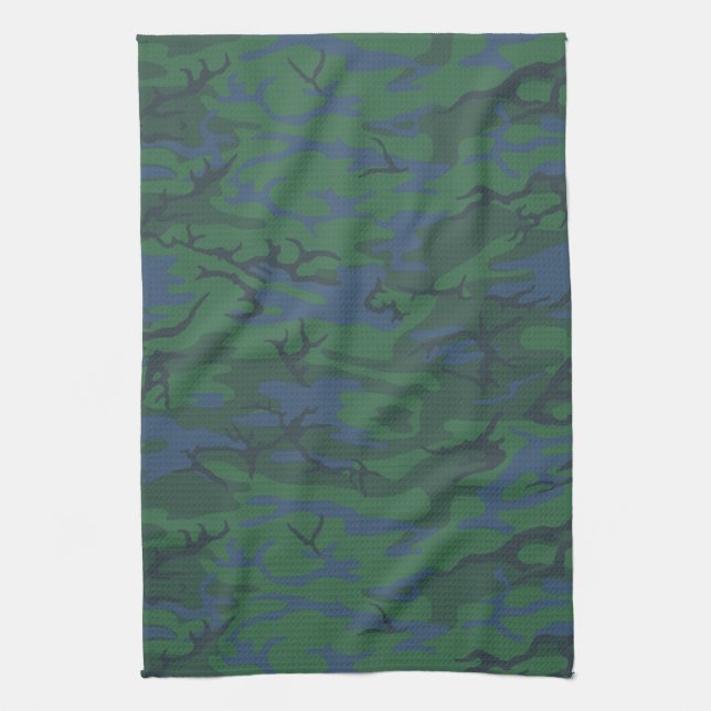 Twilight Green Camo Kitchen Towel (Vertical)