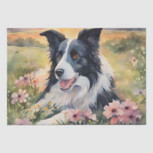 Twilight Harmony: Border Collie Decoupage Tissue Paper