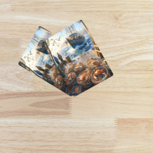 Twilight Harvest Fishermen Collecting Crabs Playing Cards