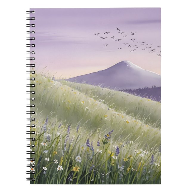Twilight Hillside Serenity Notebook (Front)