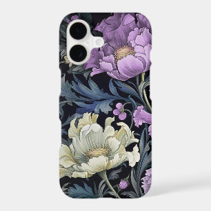 Twilight Hollyhock Garden - Vintage Floral Design