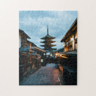 Twilight in Kyoto – Historic Pagoda Street Jigsaw  Puzzle