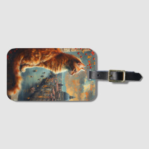 Twilight in Venice Ginger Cat on a Canal Luggage Tag