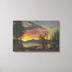 Twilight, Lake Tahoe, c.1870s (oil on canvas) Canvas Print