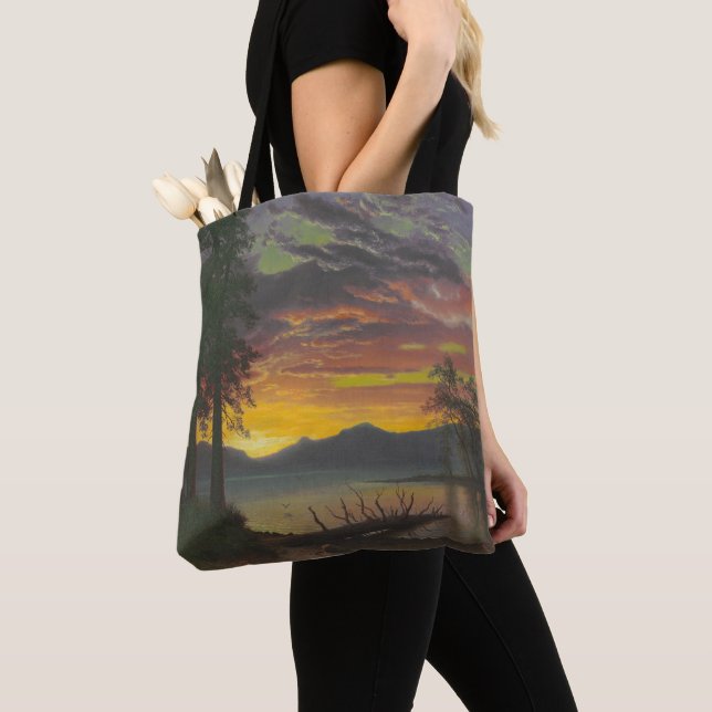 Twilight, Lake Tahoe, c.1870s (oil on canvas) Tote Bag (Close Up)