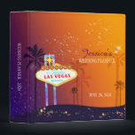 Twilight Las Vegas Wedding Planner Binder<br><div class="desc">Colourful, glamourous Las Vegas strip sign tropical palm trees & glittery stars in the evening sky orange & purple coloured background illustrated on custom Wedding Planner Binders. You may use the artistic binder for a wedding plan organizer | wedding ceremony or honeymoon picture album. Perfect for your GLAMOROUS & FESTIVE...</div>