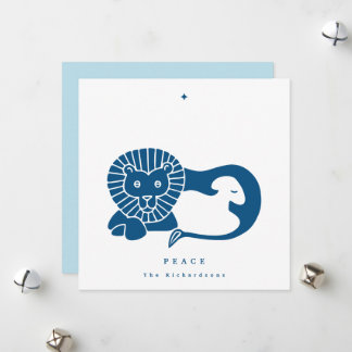 Twilight Lion and Lamb Flat Holiday Card