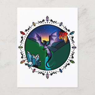Twilight Magical Crystal Elegant Amethyst Dragon Postcard