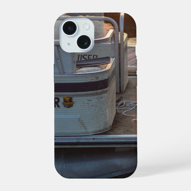 Twilight Marina: A Serene Dockside Moment iPhone 15 Case (Back)