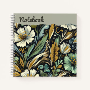  Twilight Meadow – Stylized Garden in Dusky Tones Notebook