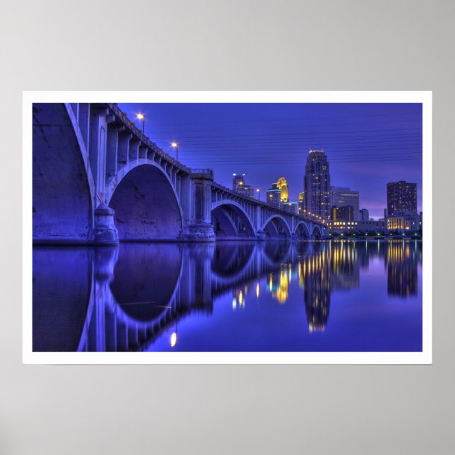Twilight-Minneapolis 3rd Ave Bridge Poster (Front)