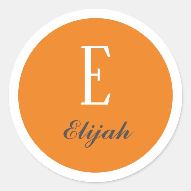 Twilight monogram customized name and initial classic round sticker (Front)