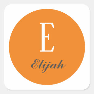 Twilight monogram customized name and initial square sticker
