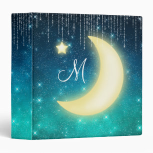 Twilight Moon Stars Mystical Monogram Binder