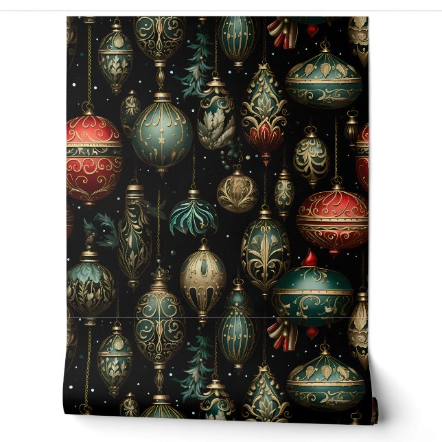 Twilight Ornament Garden Botanical Wallpaper (Unrolling)