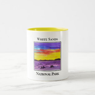 Twilight Over White Sands National Park Two-Tone Coffee Mug