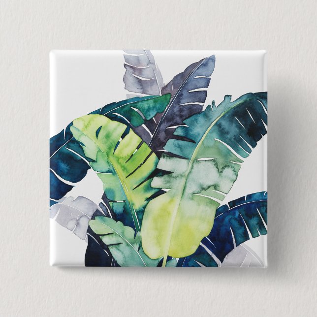 Twilight Palms - Palm Leaves 2 Inch Square Button (Front)