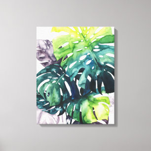 Twilight Palms - Split Leaf Canvas Print