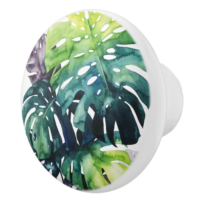 Twilight Palms - Split Leaf Ceramic Knob (Right)