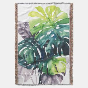 Twilight Palms - Split Leaf Throw Blanket