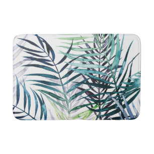 Twilight Palms - Tropical Leaves Bath Mat