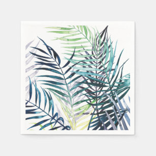 Twilight Palms - Tropical Leaves Napkin