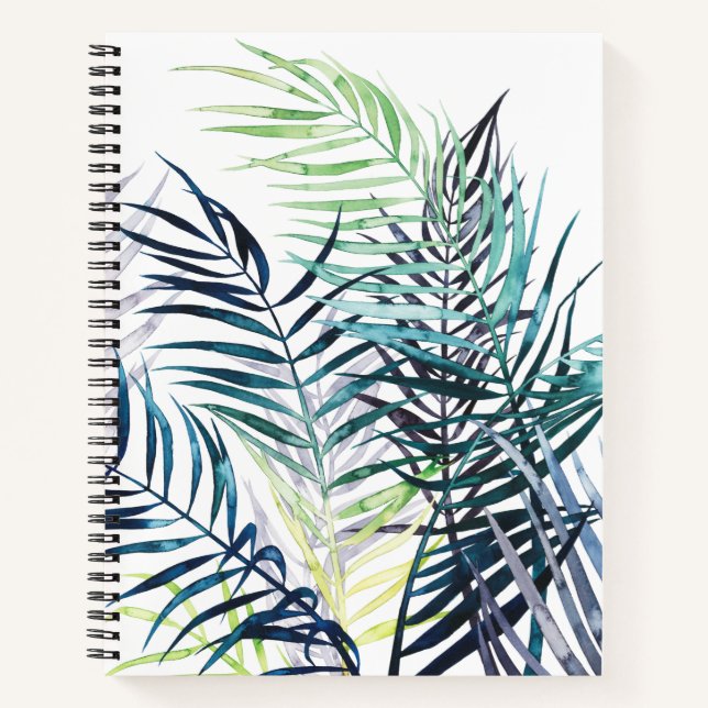 Twilight Palms - Tropical Leaves Notebook (Front)