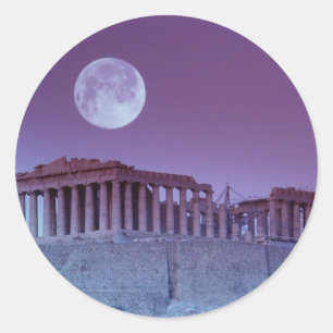 Twilight Parthenon Classic Round Sticker