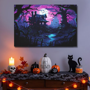 Twilight Path to Haunted Halloween Manor Canvas Print
