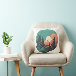 Twilight Pines Throw Pillow