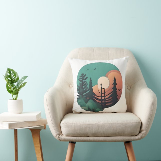 Twilight Pines Throw Pillow (Chair)