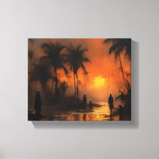 Twilight Promenade on the Jungle Canvas Print
