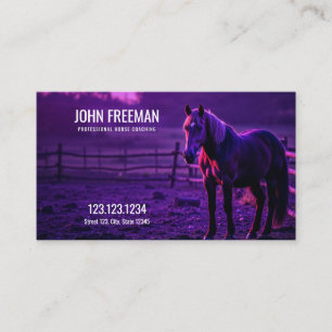 Twilight Purple Horse Silhouette Equine Business Card