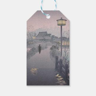 Twilight Rain on Path to Shinobazu in Japan Gift Tags