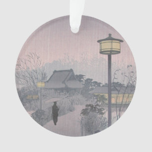 Twilight Rain on Path to Shinobazu in Japan Ornament