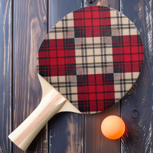 Twilight Red Plaid Ping Pong Paddle