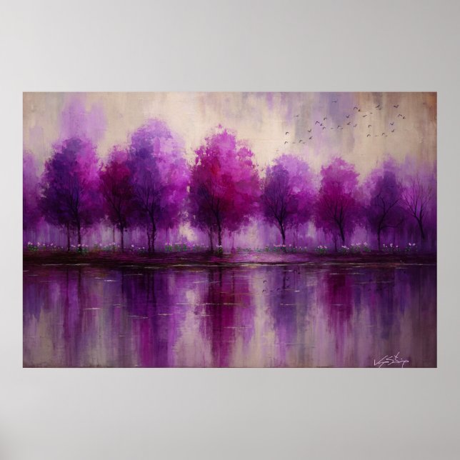 Twilight Reflections - Purple Forest Dream Poster (Front)