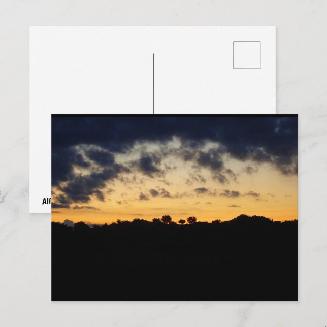 Twilight Silhouette Landscape Postcard (Front/Back)