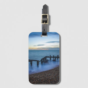 Twilight Sky Over Shoreline and Breakwaters Luggage Tag