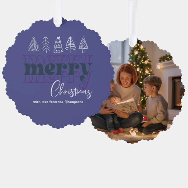 Twilight Sparkle Scribble Merry Christmas Keepsake Ornament Card (Front/Back)