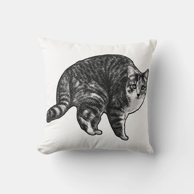 Twilight Tabby Watch Throw Pillow (Front)