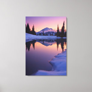 Twilight, Tarn and Crescent Moon Canvas Print