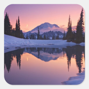 Twilight, Tarn and Crescent Moon Square Sticker