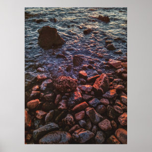 Twilight Treasures: Rocky Beachscape  Poster