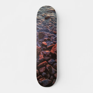 Twilight Treasures: Rocky Beachscape  Skateboard