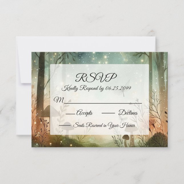 Twilight Whispers of the Woodland RSVP Card (Front)