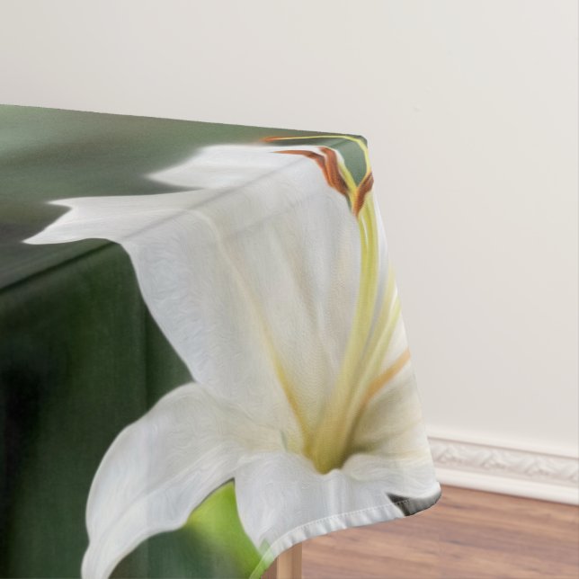 Twilight white lily tablecloth (In Situ)